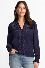MIXED MEDIA HI LO SHIRT