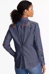 ZIPPER BACK SHIRT