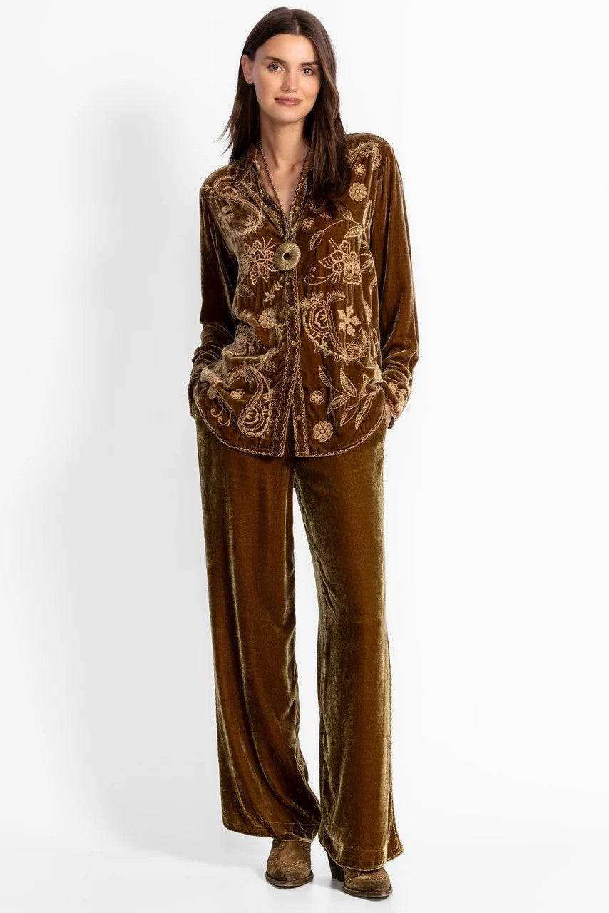 VELVET RELAXED SEAMED SHIRT
