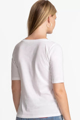 ELBOW SLEEVE BOAT NECK TEE