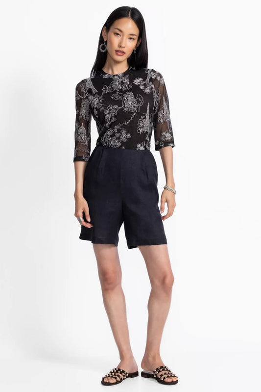 LINEN PLEATED SHORT