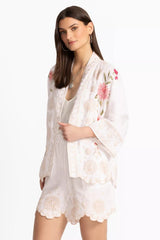 LINEN CROPPED KIMONO
