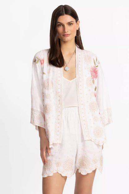 LINEN CROPPED KIMONO
