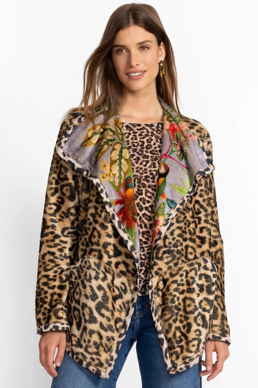 REVERSIBLE JOAN WRAP BINDED SHERPA JACKET
