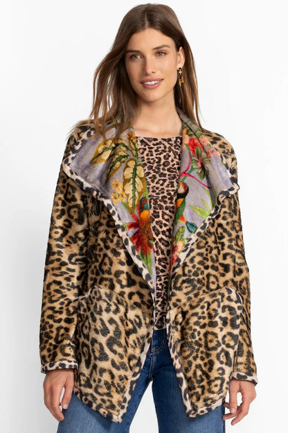 REVERSIBLE JOAN WRAP BINDED SHERPA JACKET
