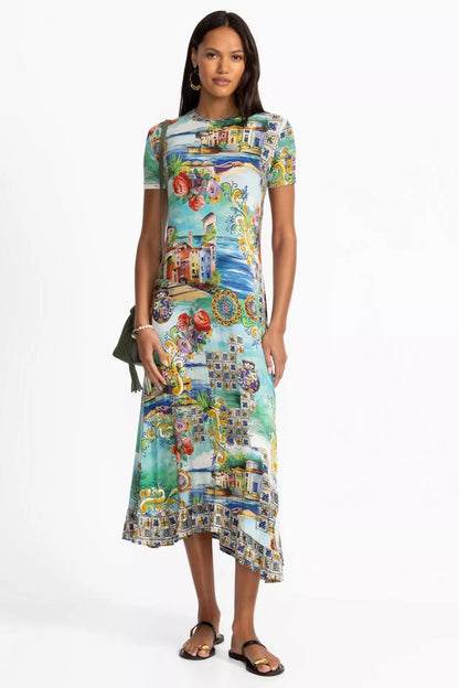 THE JANIE FAVORITE ASYMMETRIC HEM SHORT DRESS