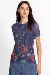 ELEANOR SHORT SLEEVE MESH TEE