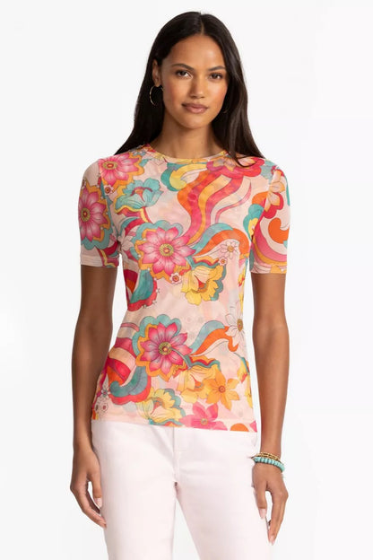 ELEANOR SHORT SLEEVE MESH TEE