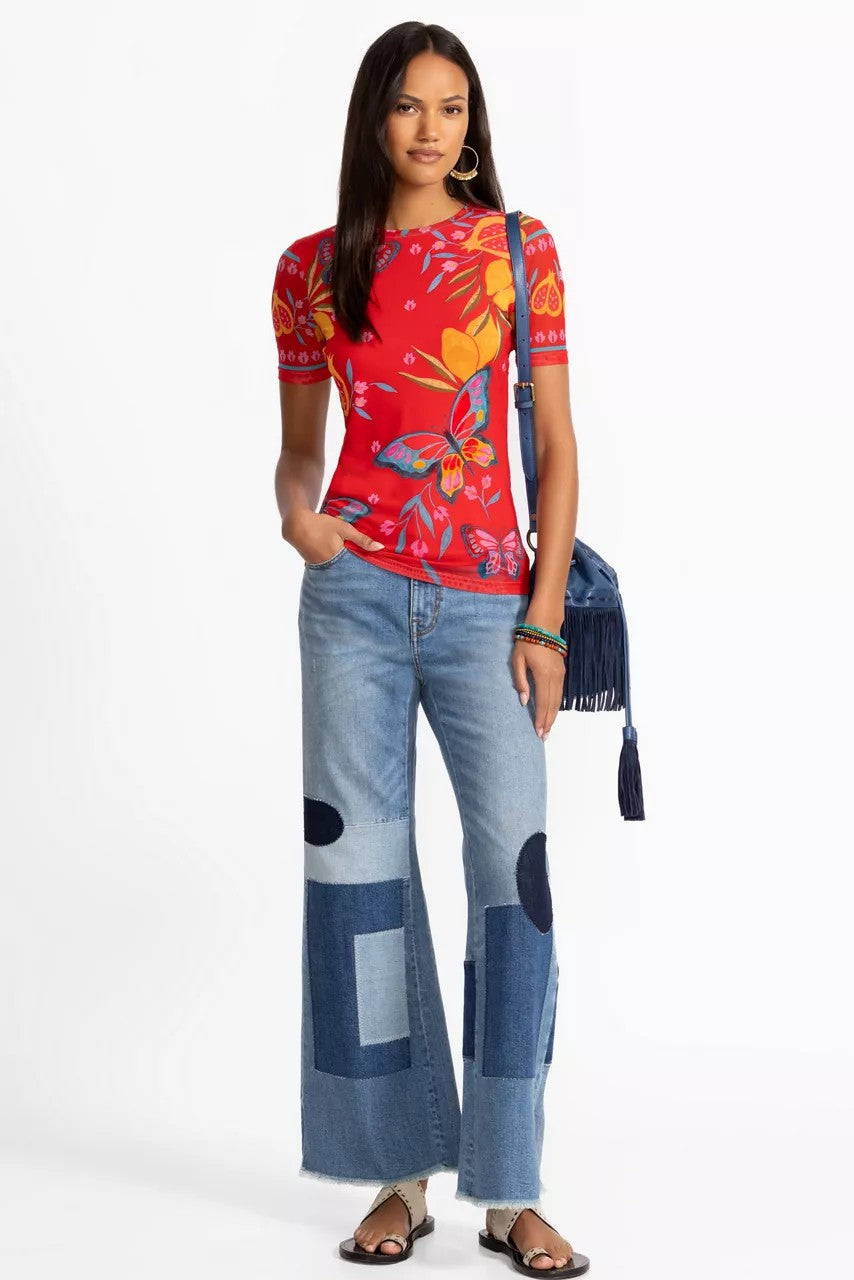 ELEANOR SHORT SLEEVE MESH TEE