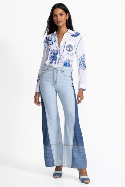 THE PIECED STRAIGHT FLARE JEAN