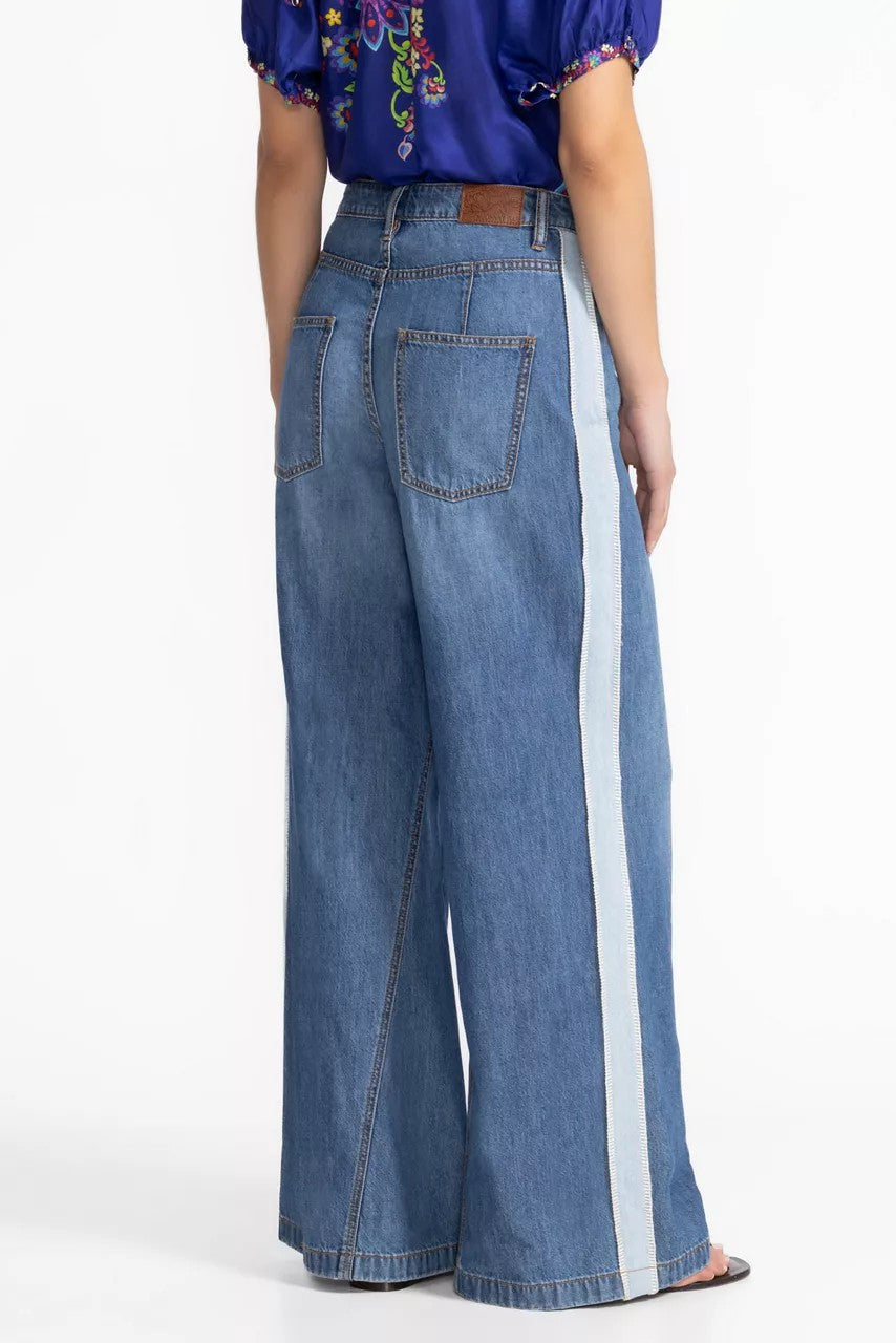THE BLANKET STITCH WIDE LEG JEAN