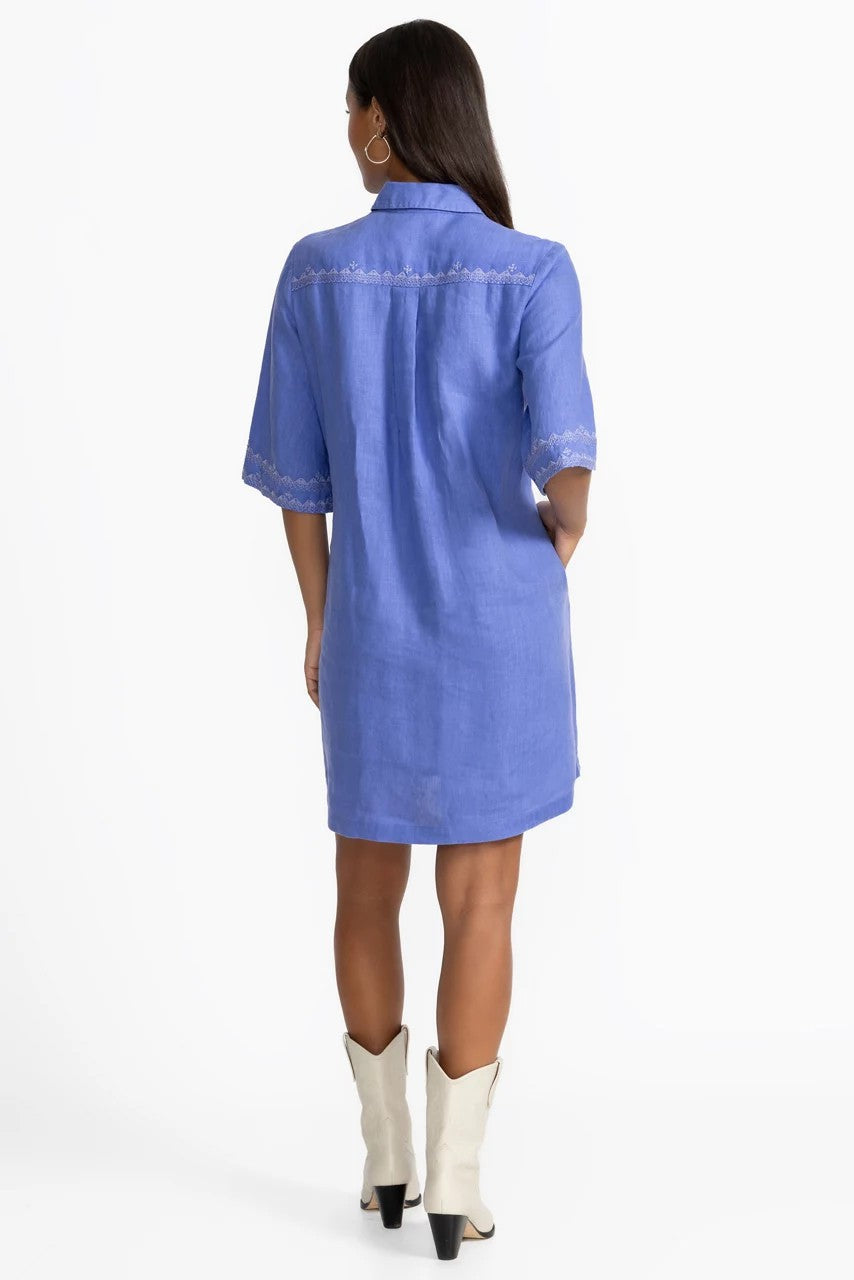 KIMONO SLEEVE LINEN SHIRT DRESS