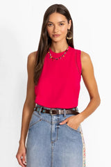 CROCHET CREW NECK TANK