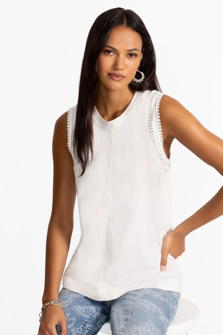 CROCHET CREW NECK TANK