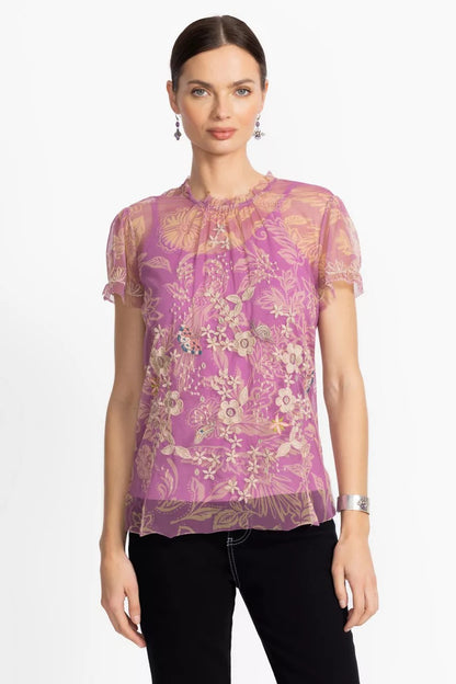 MAZZY RUFFLE NECK BLOUSE