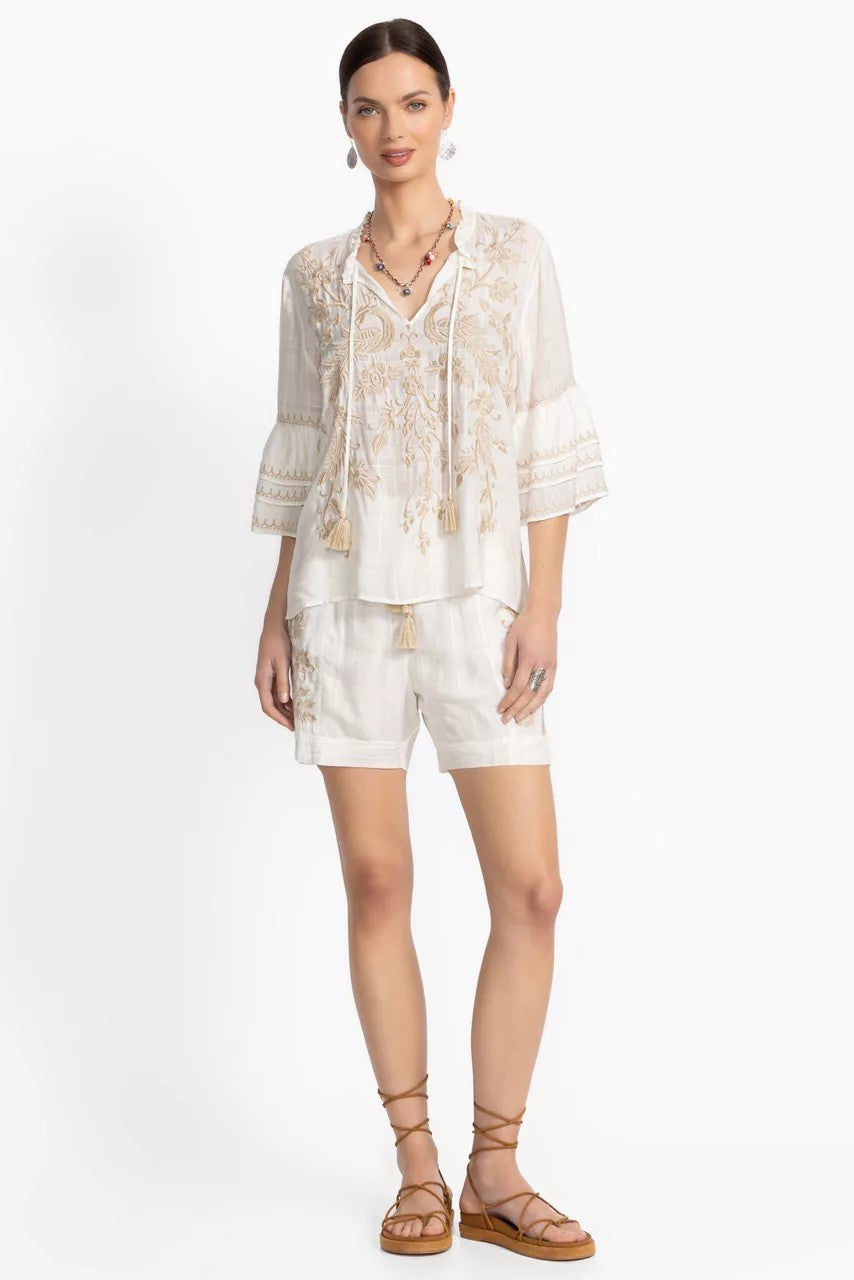 RUFFLE SLEEVE BLOUSE