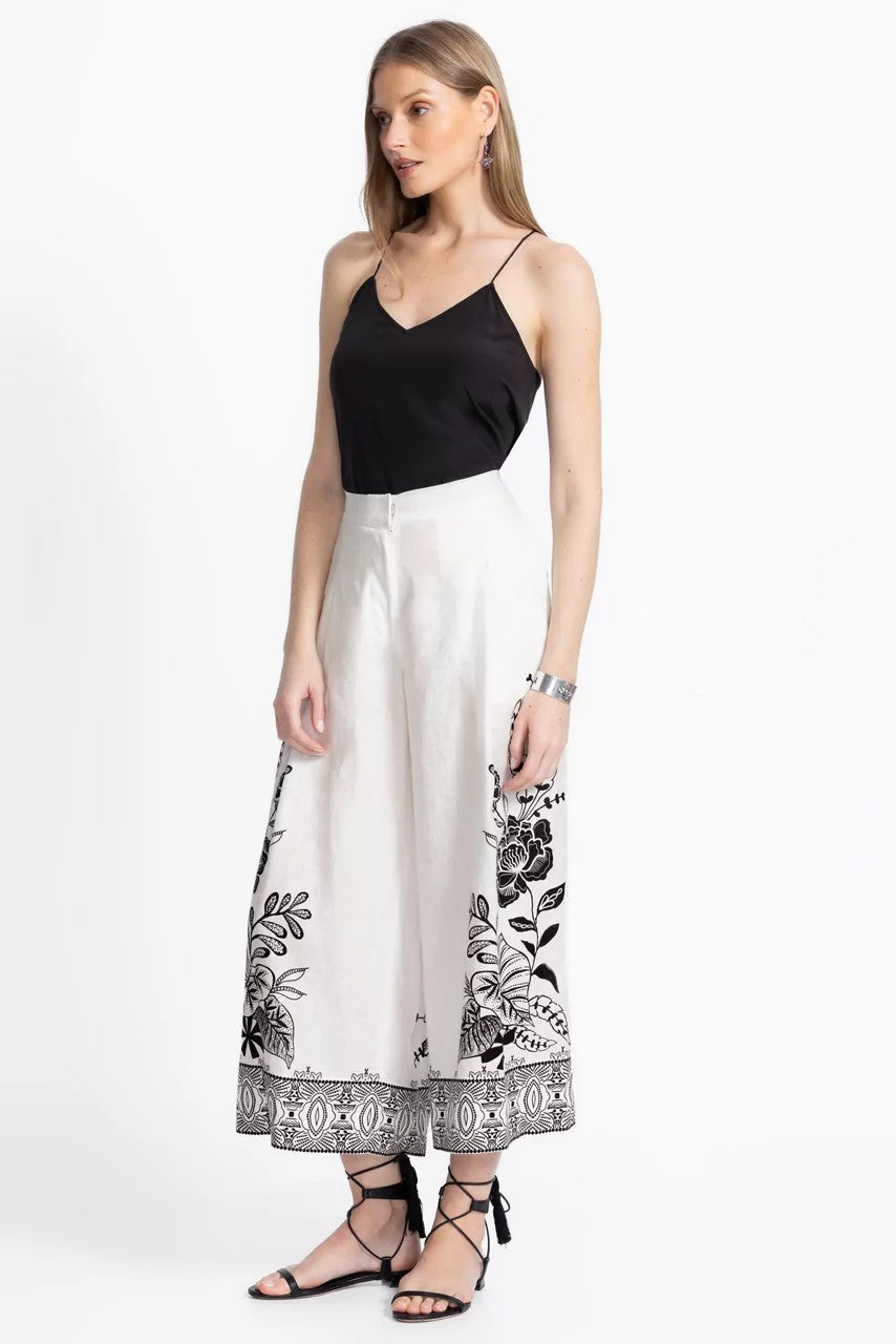 PLEATED LINEN CULOTTE