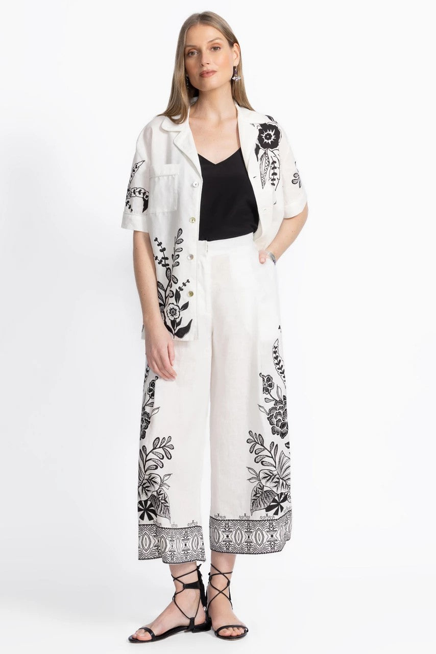 PLEATED LINEN CULOTTE