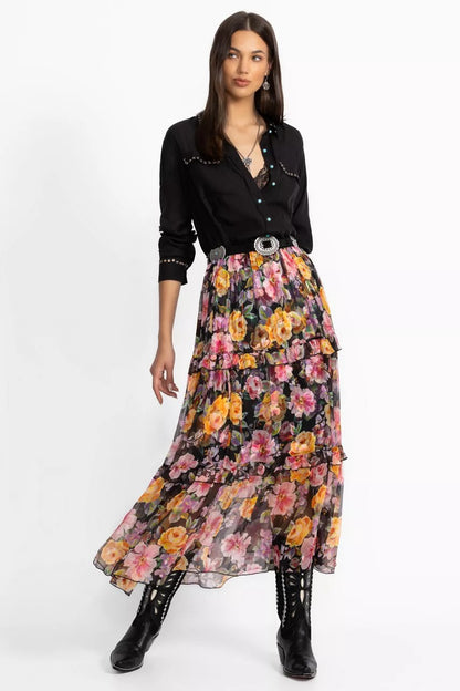 TERRA TIERED MAXI SKIRT
