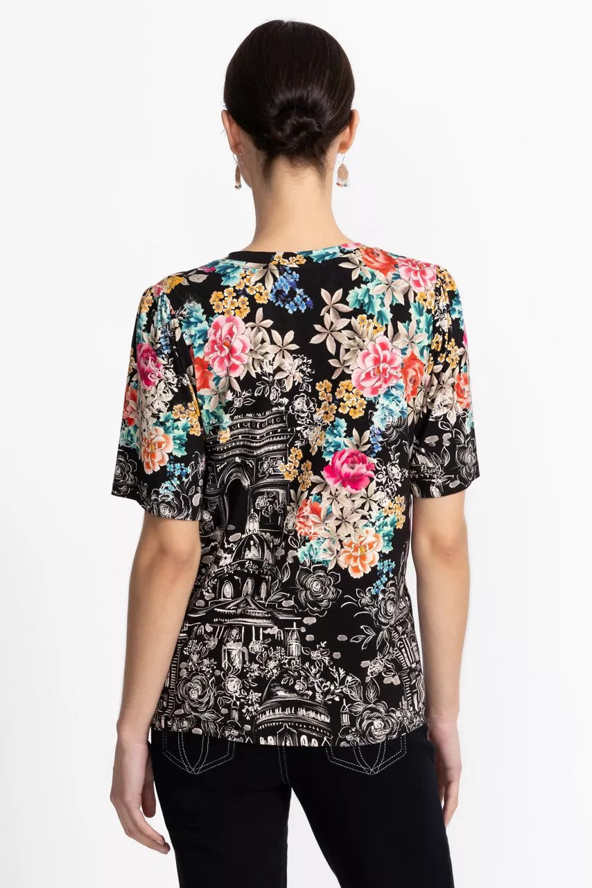 THE JANIE FAVORITE KIMONO SLEEVE MANDARIN TEE