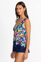 WILD BLOOM BACK TIE SKIRTED ONE PIECE