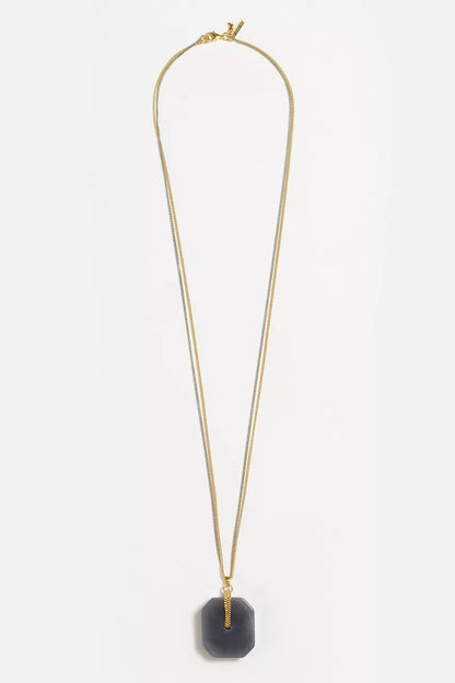 LARGE SEMIPRECIOUS PENDANT NECKLACE