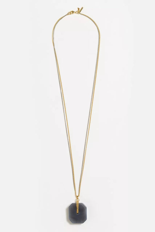 LARGE SEMIPRECIOUS PENDANT NECKLACE