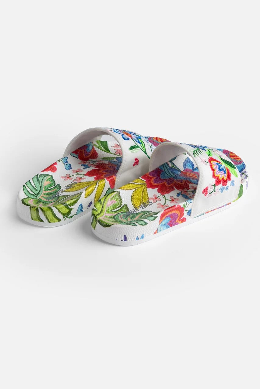 EMBROIDERED POOL SLIDE