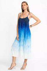 TYE PLEATED MIDI DRESS