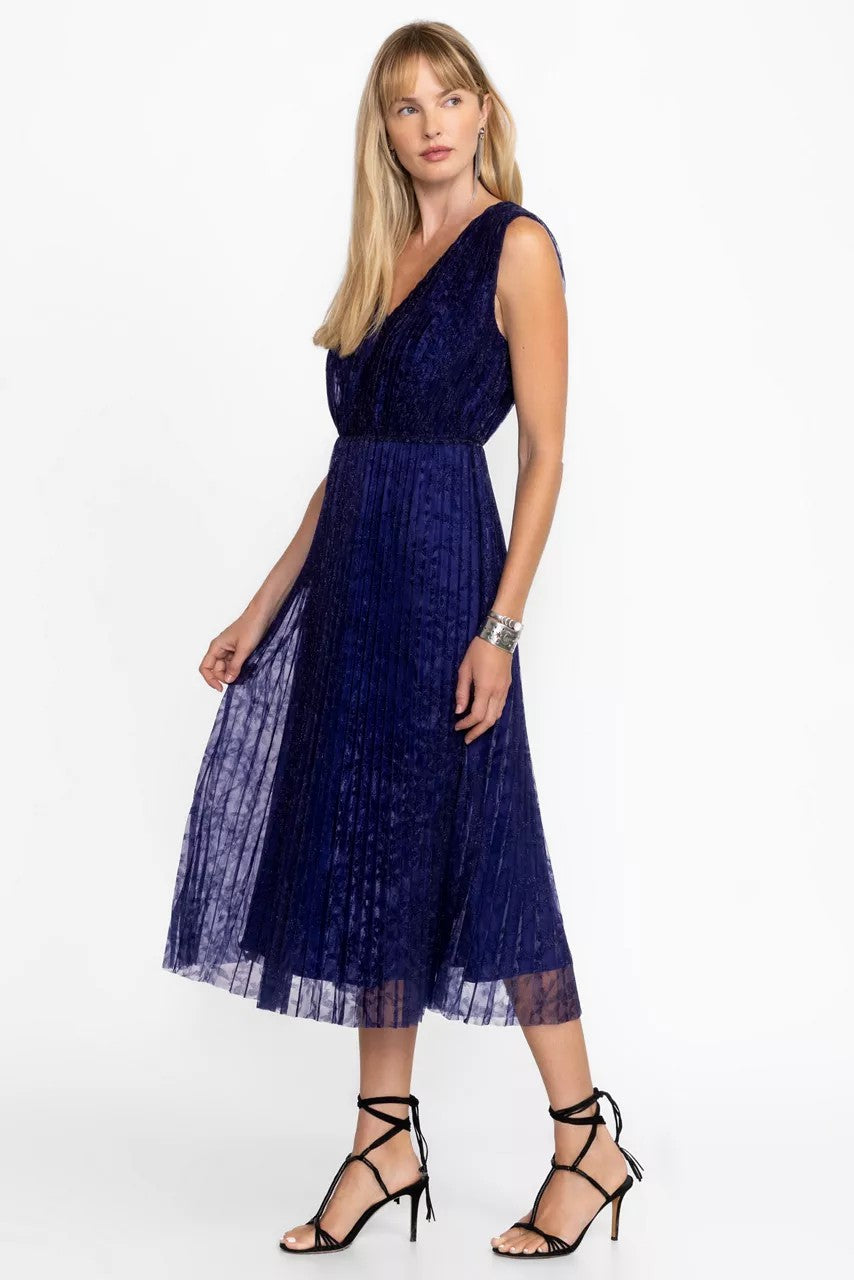 CLARIO PLEATED MIDI DRESS