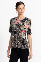 THE JANIE FAVORITE KIMONO SLEEVE MANDARIN TEE