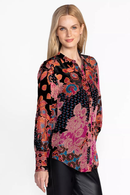 YRENE BURNOUT BLOUSE