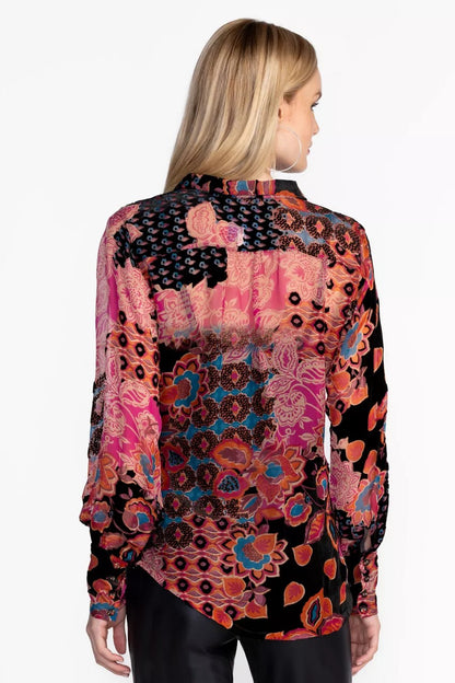 YRENE BURNOUT BLOUSE