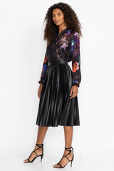 EMMI VEGAN LEATHER PLEATED SKIRT