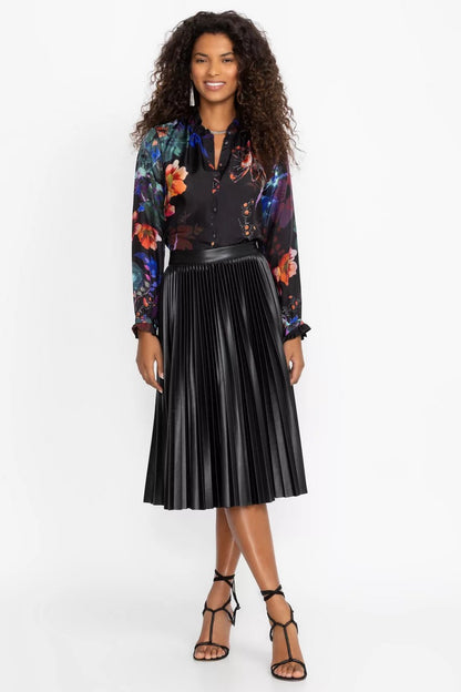 EMMI VEGAN LEATHER PLEATED SKIRT