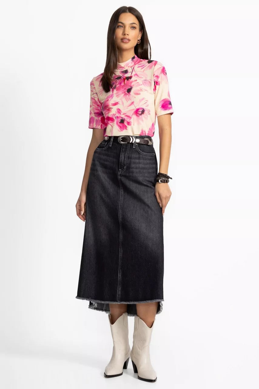 THE JANIE FAVORITE FITTED ELBOW SLEEVE MOCK NECK