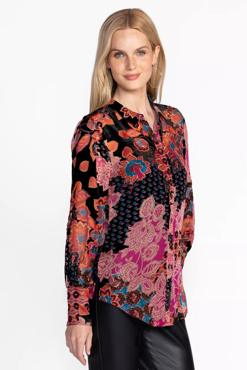 YRENE BURNOUT BLOUSE