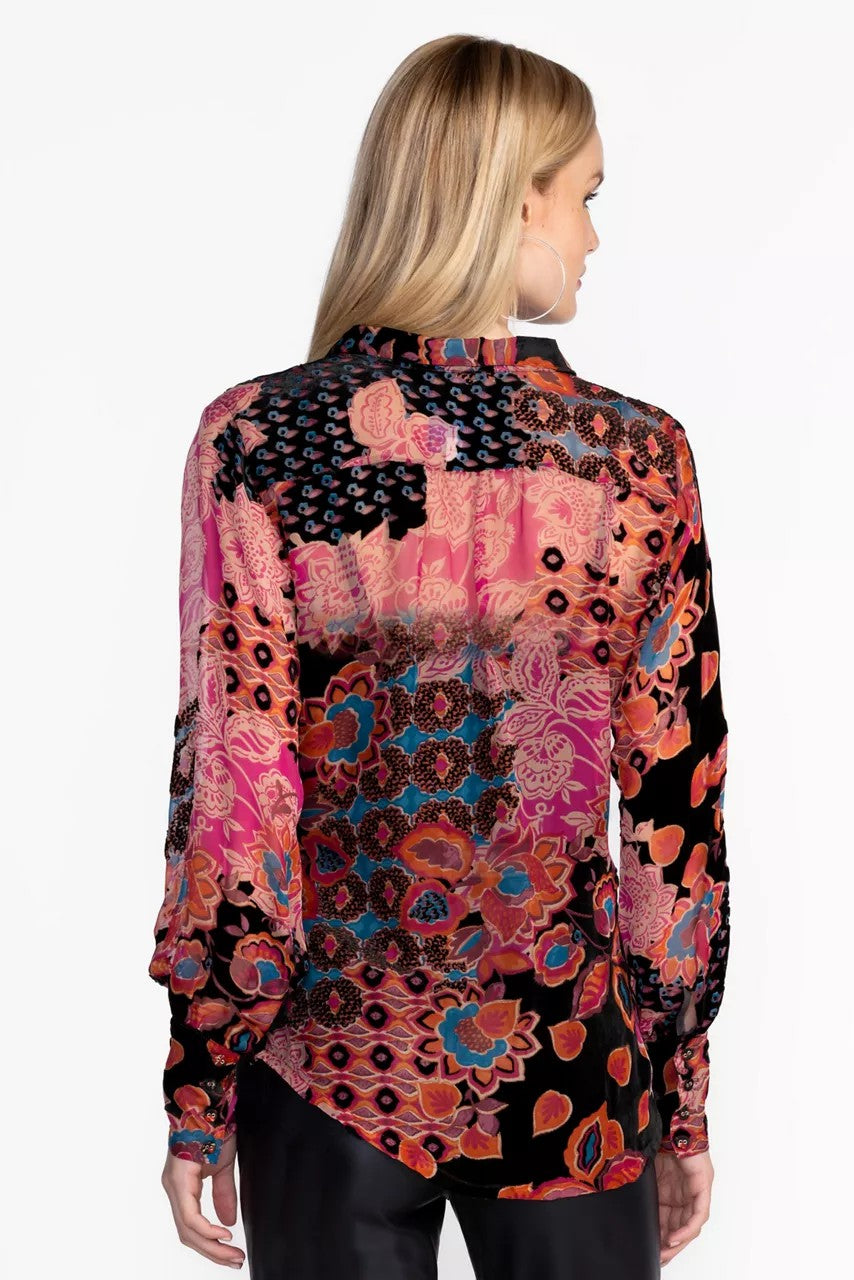 YRENE BURNOUT BLOUSE