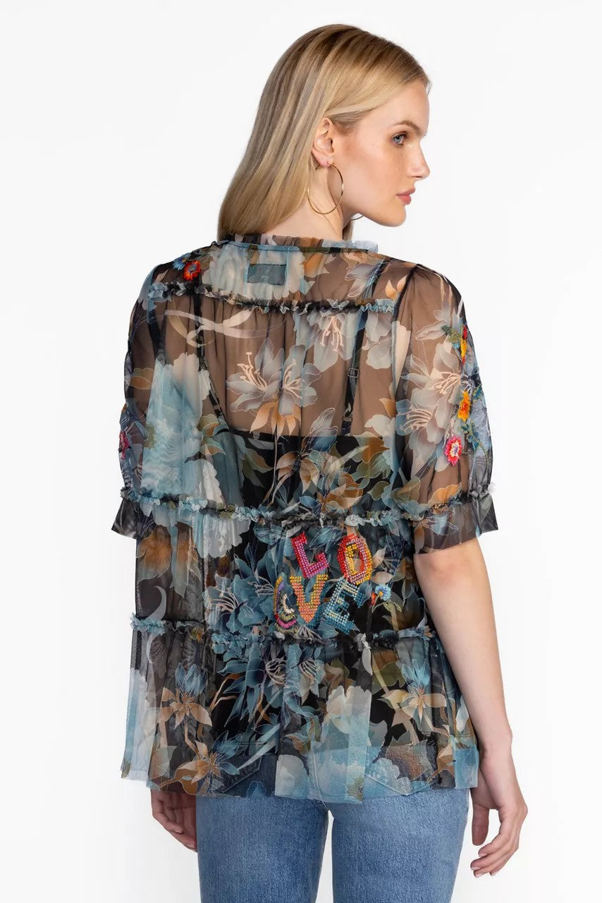 MAZZY RUFFLE TIERED BLOUSE