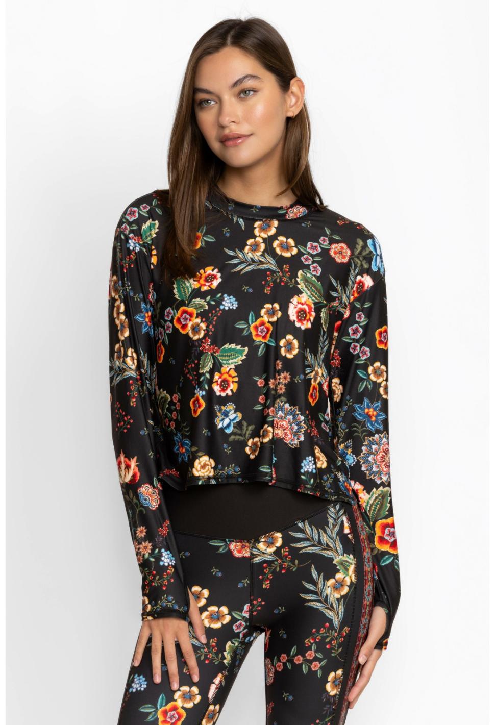 Women Active | Johnny Was Ardell Mock Neck Step Hem Tee Ardell