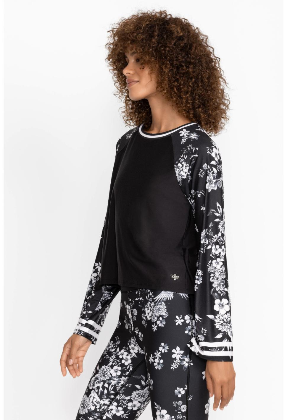 Women Active | Johnny Was Bee Active Kimono Sleeve Swing Tee Charcoal Dreamer