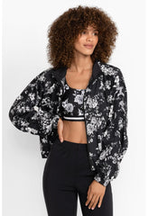 Women Active | Johnny Was Bee Active Ruched Sleeve Parachute Jacket Charcoal Dreamer