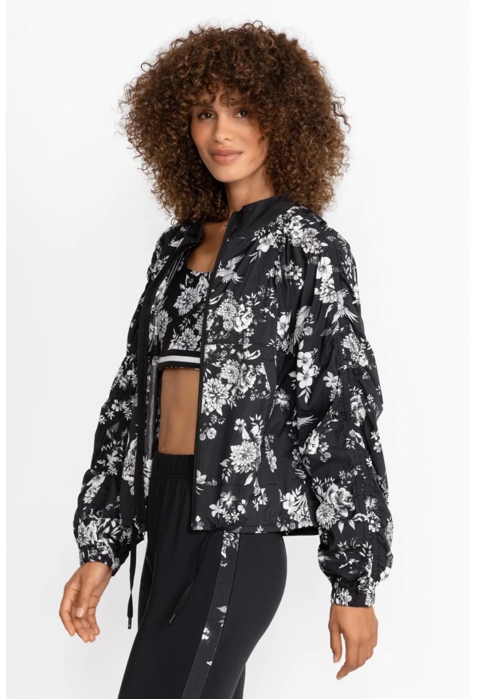 Women Active | Johnny Was Bee Active Ruched Sleeve Parachute Jacket Charcoal Dreamer