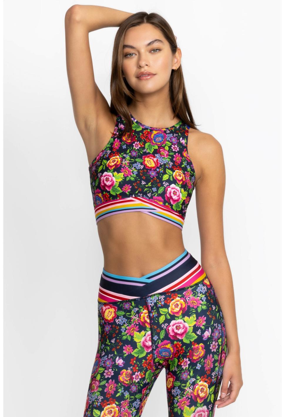 Women Active | Johnny Was Cantero Criss Cross High Neck Sports Bra Cantero