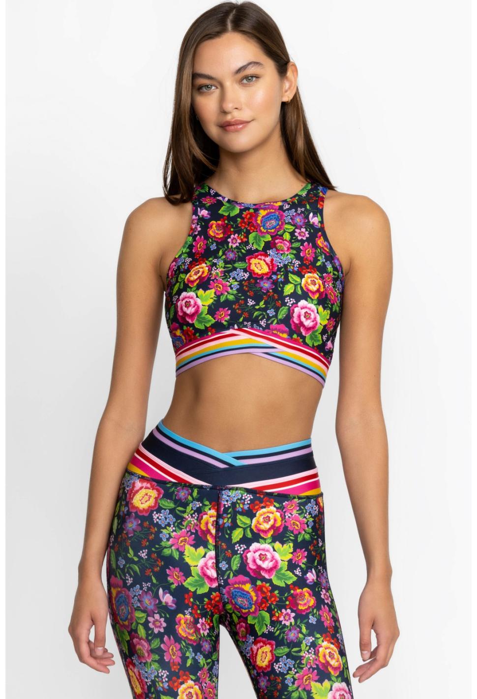 Women Active | Johnny Was Cantero Criss Cross High Neck Sports Bra Cantero