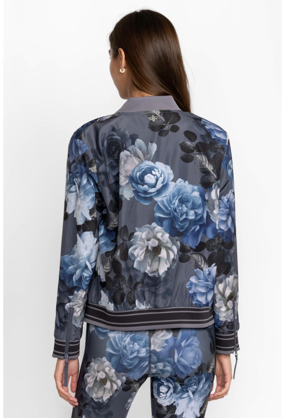 Women Active | Johnny Was Grey Peony Drop Shoulder Bomber Jacket Grey Peony