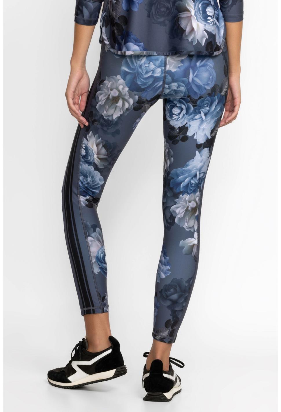 Women Active | Johnny Was Grey Peony High Waist Sculpting Legging Grey Peony
