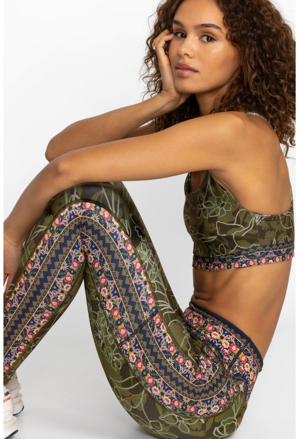 Women Active | Johnny Was Hirz Camo High Waist Ribbed Waistband Le Hirz