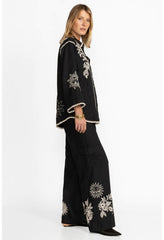 Women Bottoms | Johnny Was Addison Drawstring Wide Leg Pant Black