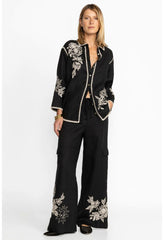 Women Bottoms | Johnny Was Addison Drawstring Wide Leg Pant Black